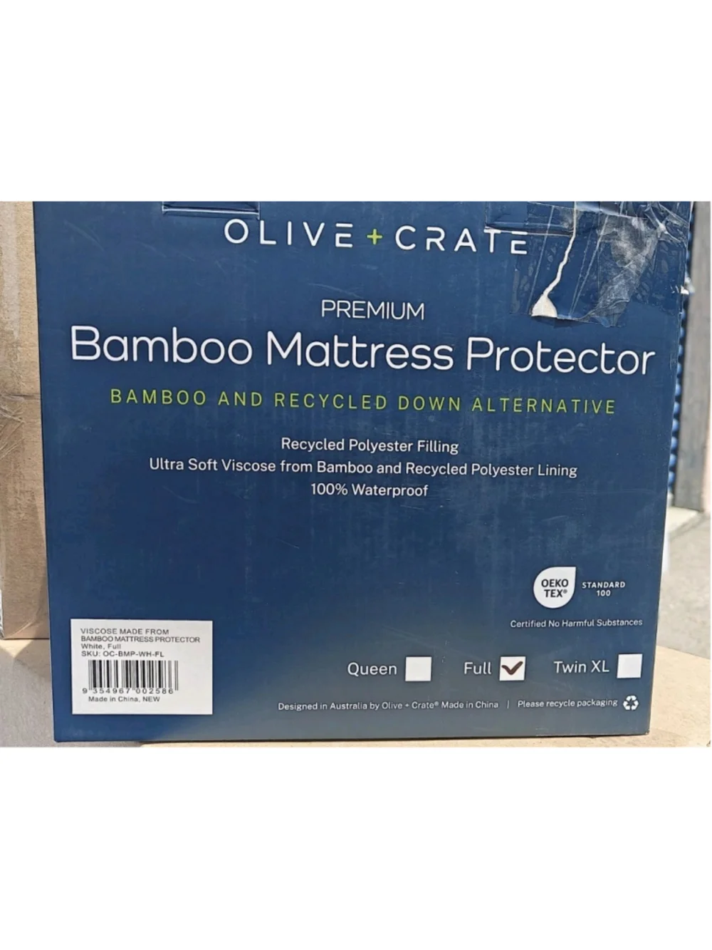 Olive Crate 2 Waterproof & Cooling Bamboo Mattress Cover FULL